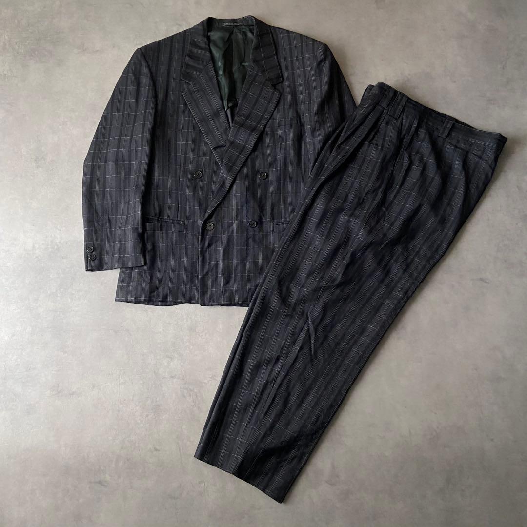 【希少】GIANNI VERSACE ダブルセットアップスーツ チェックAW98