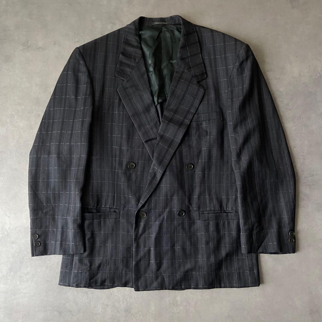 【希少】GIANNI VERSACE ダブルセットアップスーツ チェックAW98
