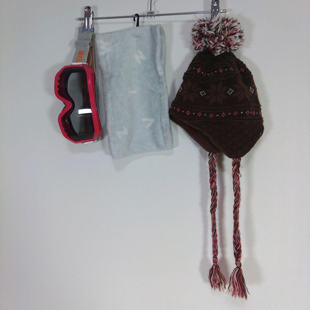 スキーウェア　140cm　女の子　キッズ　子供　ピンク　青　ゴーグル　ニット帽