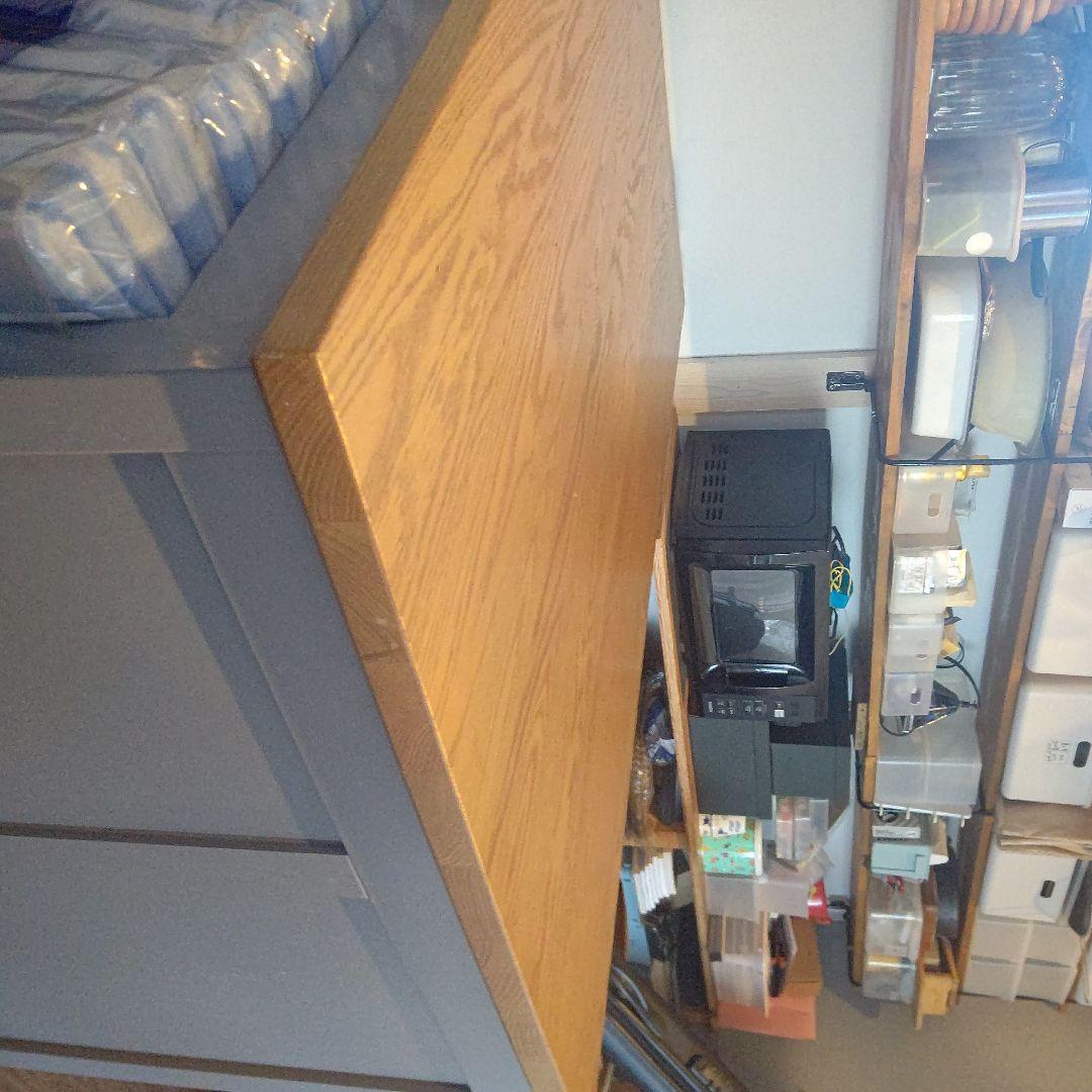 木製キッチンカウンター 収納ボックス付き