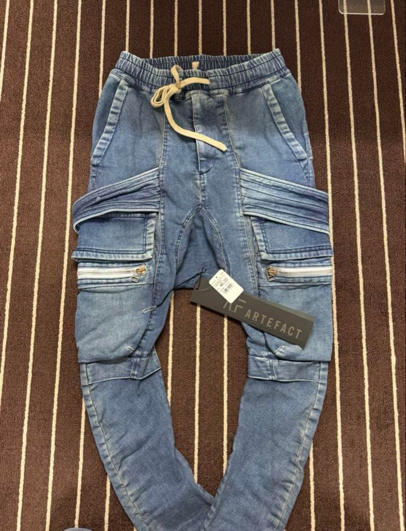 A.F ARTEFACT インディゴデニムカーゴサルエルスキニー　❗️2回着用美品