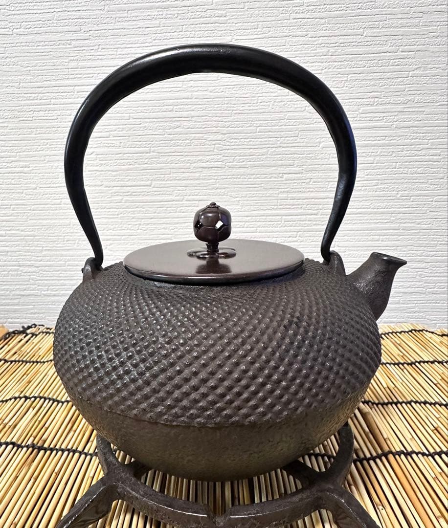 未使用品　龍敏堂造　袋鉉　飾摘銅蓋　南部鉄瓶　南部鉄器　調理器具