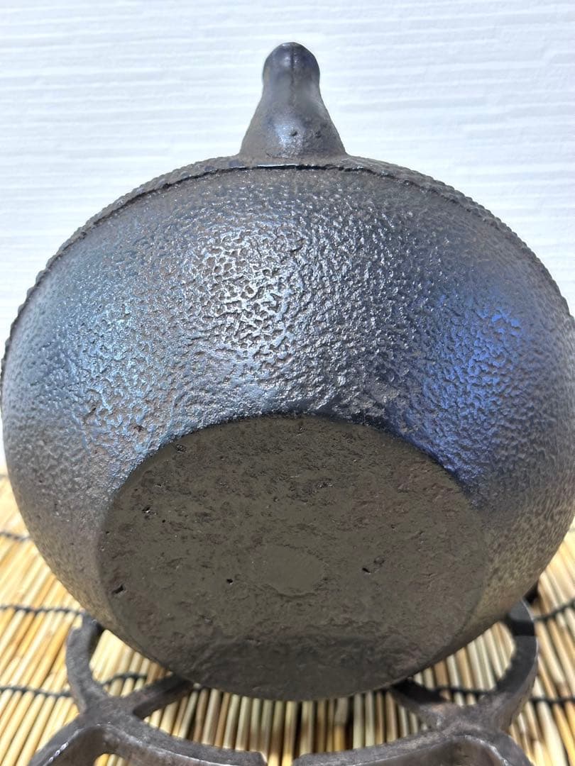 未使用品　龍敏堂造　袋鉉　飾摘銅蓋　南部鉄瓶　南部鉄器　調理器具