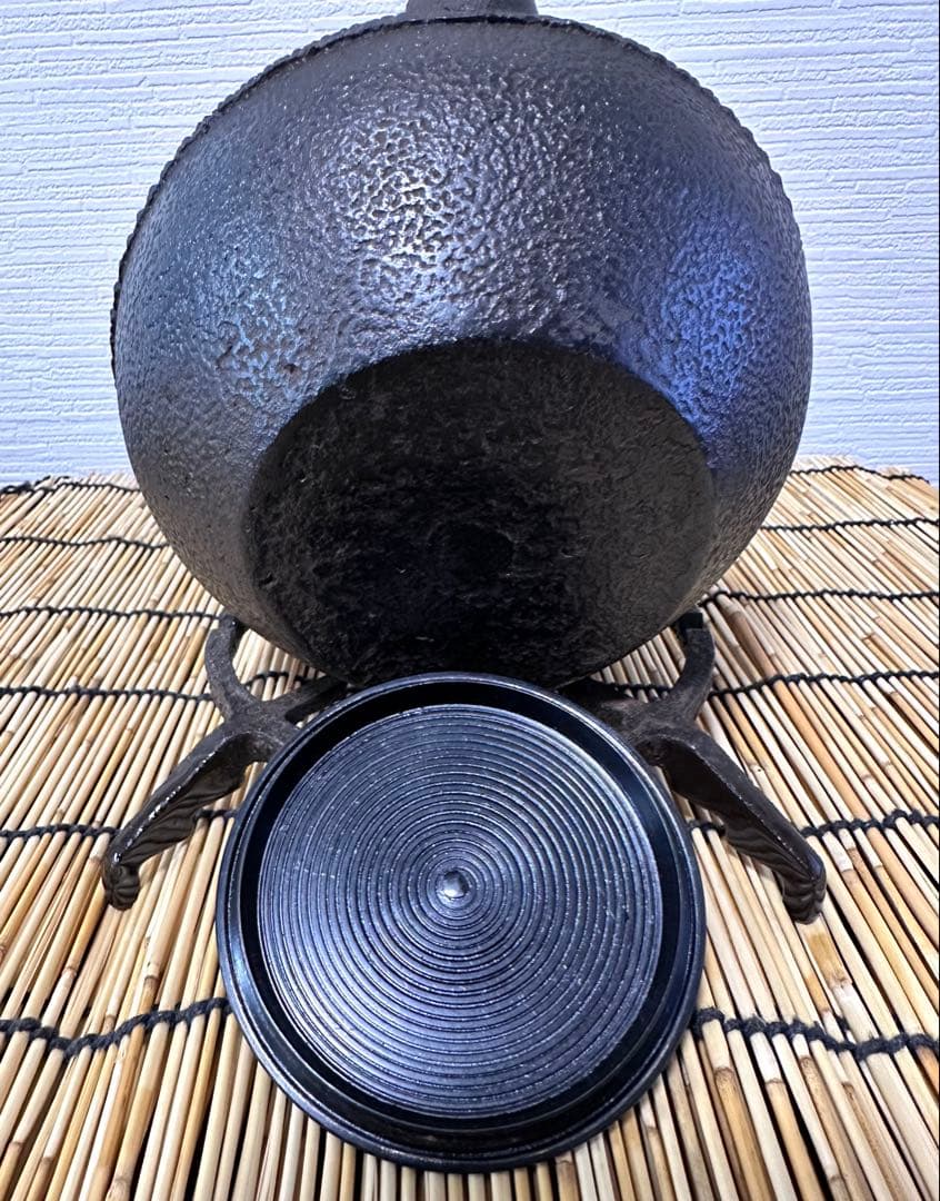 未使用品　龍敏堂造　袋鉉　飾摘銅蓋　南部鉄瓶　南部鉄器　調理器具