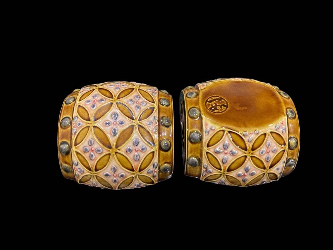 茶道具 山本一如 交趾 太鼓 香合 一如造 茶器 古美術 骨董 アンティーク