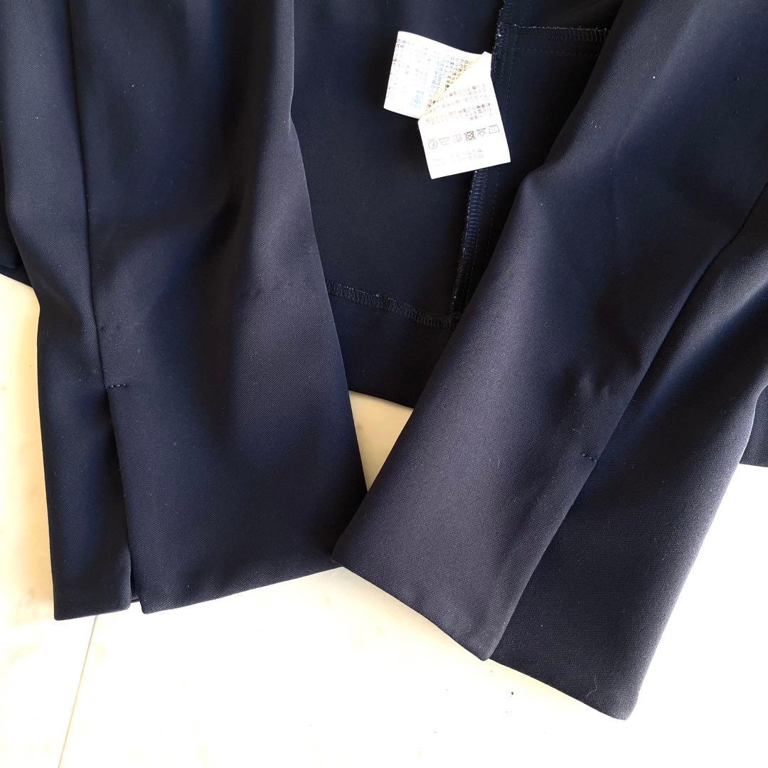 kayme ケイミー ノーカラージャケット サイズ9 ボレロ丈 ネイビー 洗える