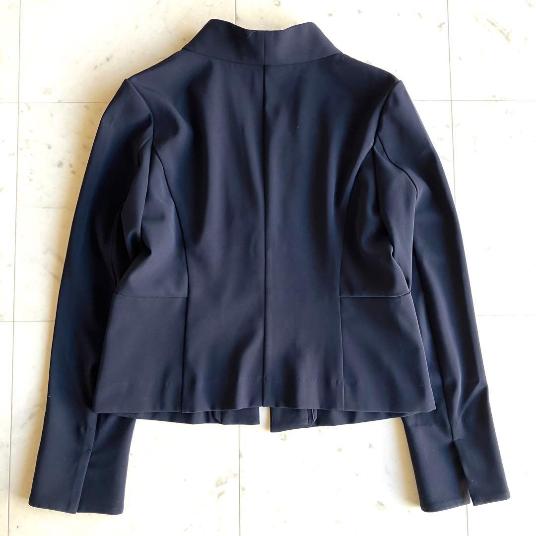 kayme ケイミー ノーカラージャケット サイズ9 ボレロ丈 ネイビー 洗える