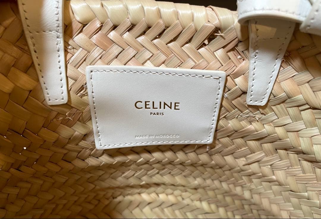 CELINE トリオンフ　かごバッグ　ホワイト