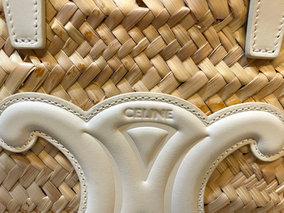 CELINE トリオンフ　かごバッグ　ホワイト