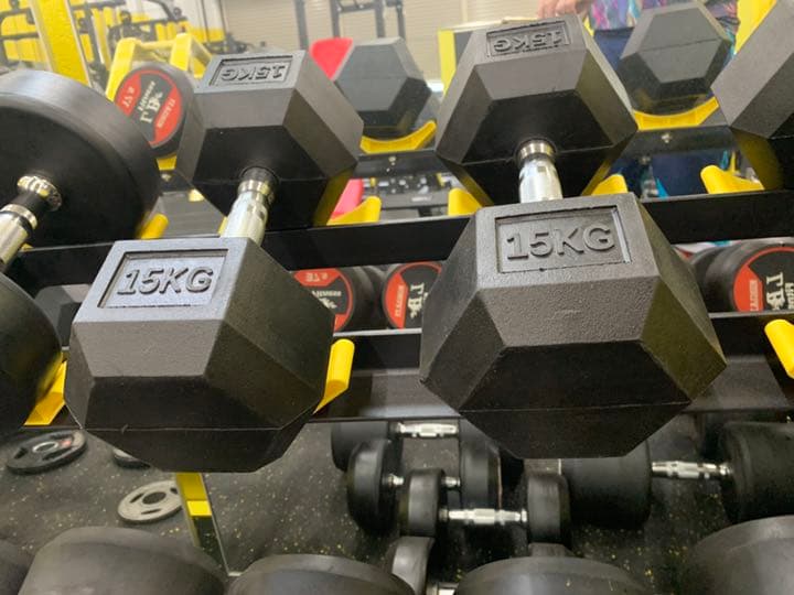 ラバーヘックス ダンベル　15kg  25kg  各2個