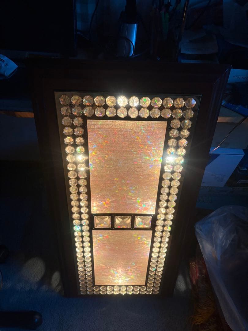 クリスタル装飾ミラー 約90cm x 40cm