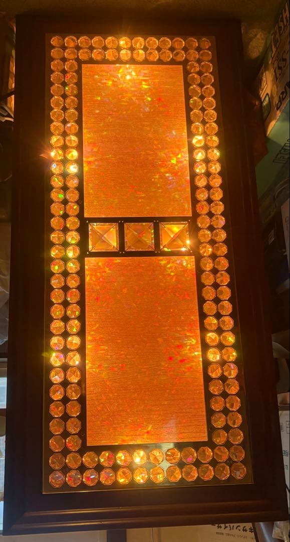 クリスタル装飾ミラー 約90cm x 40cm