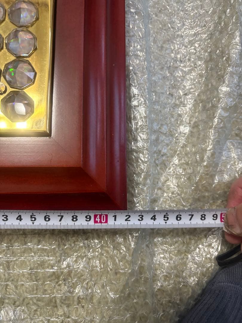 クリスタル装飾ミラー 約90cm x 40cm