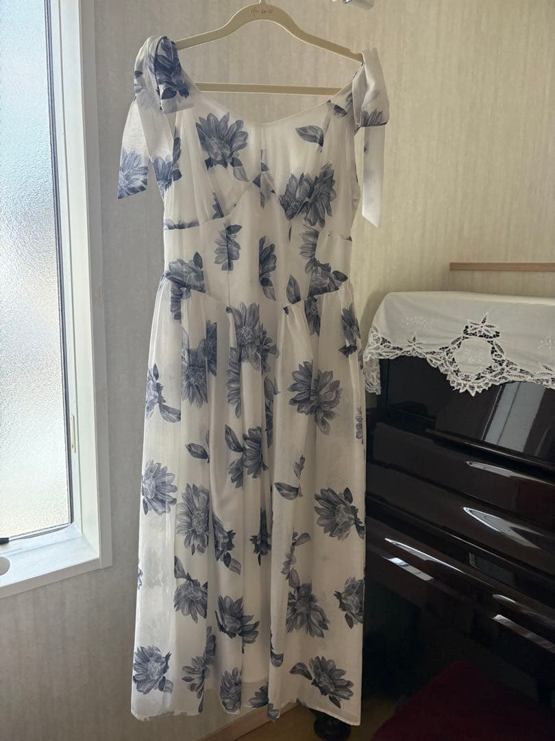 【美品】Sunflower-Printed Midi Dress