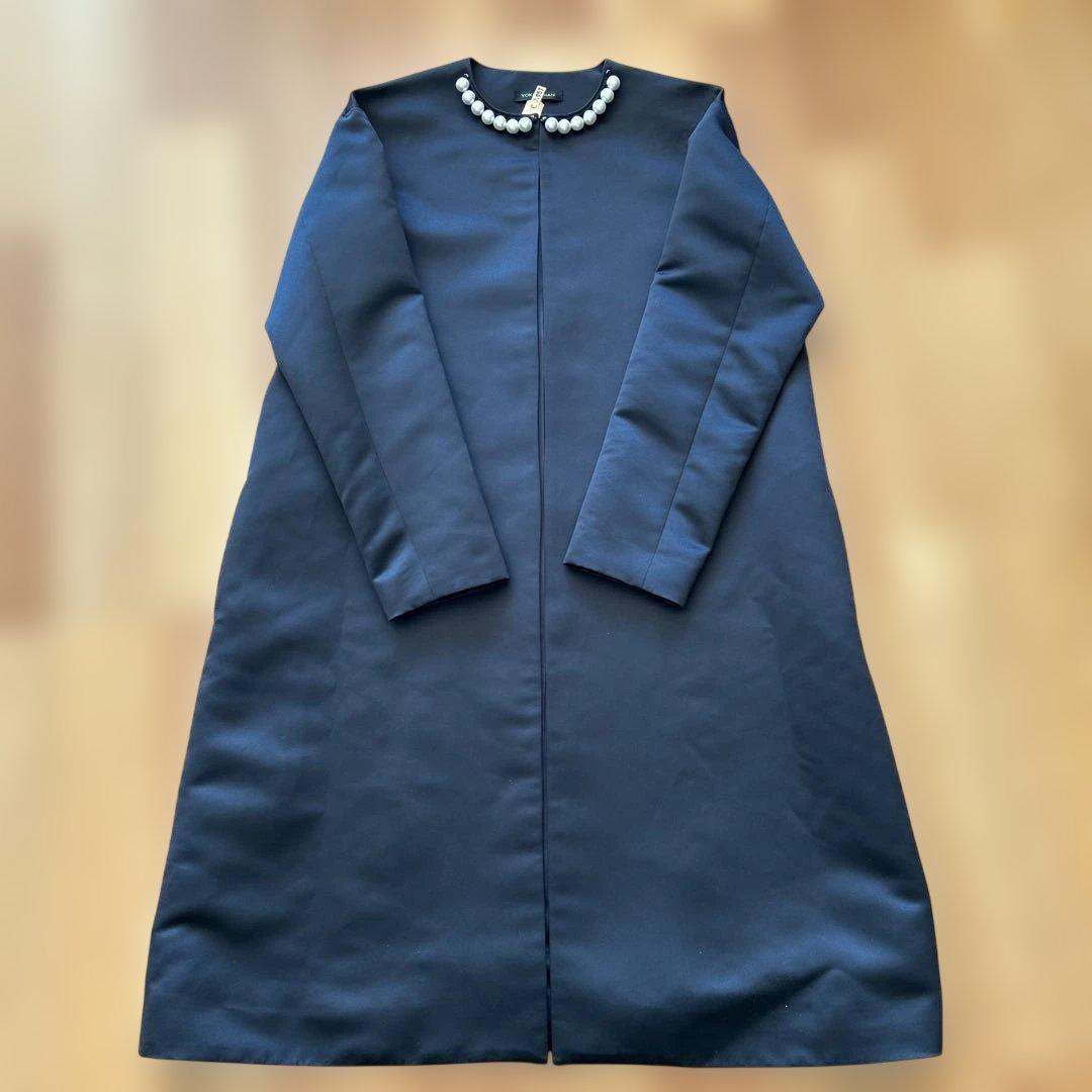 YOKO CHAN ノーカラーパールコート　３６サイズ