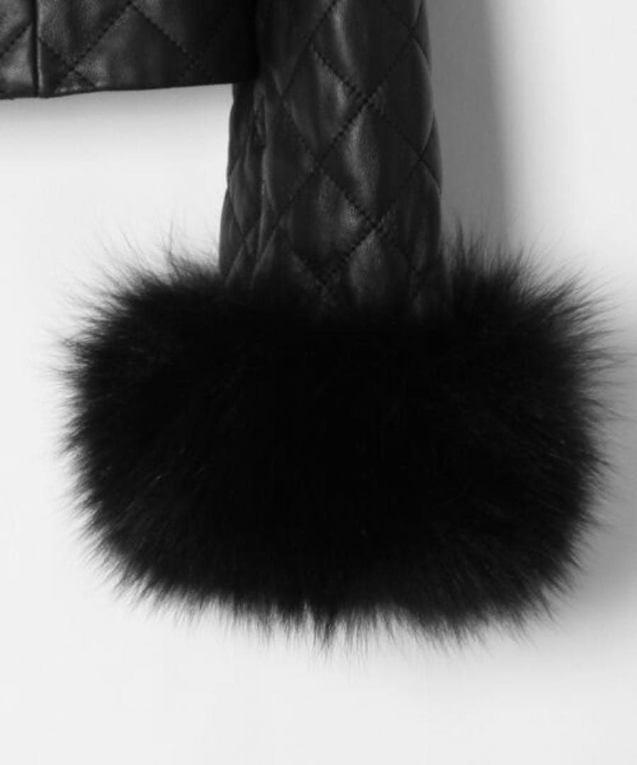 GRACE CONTINENTAL キルト ラムレザー ジャケット ファー付き