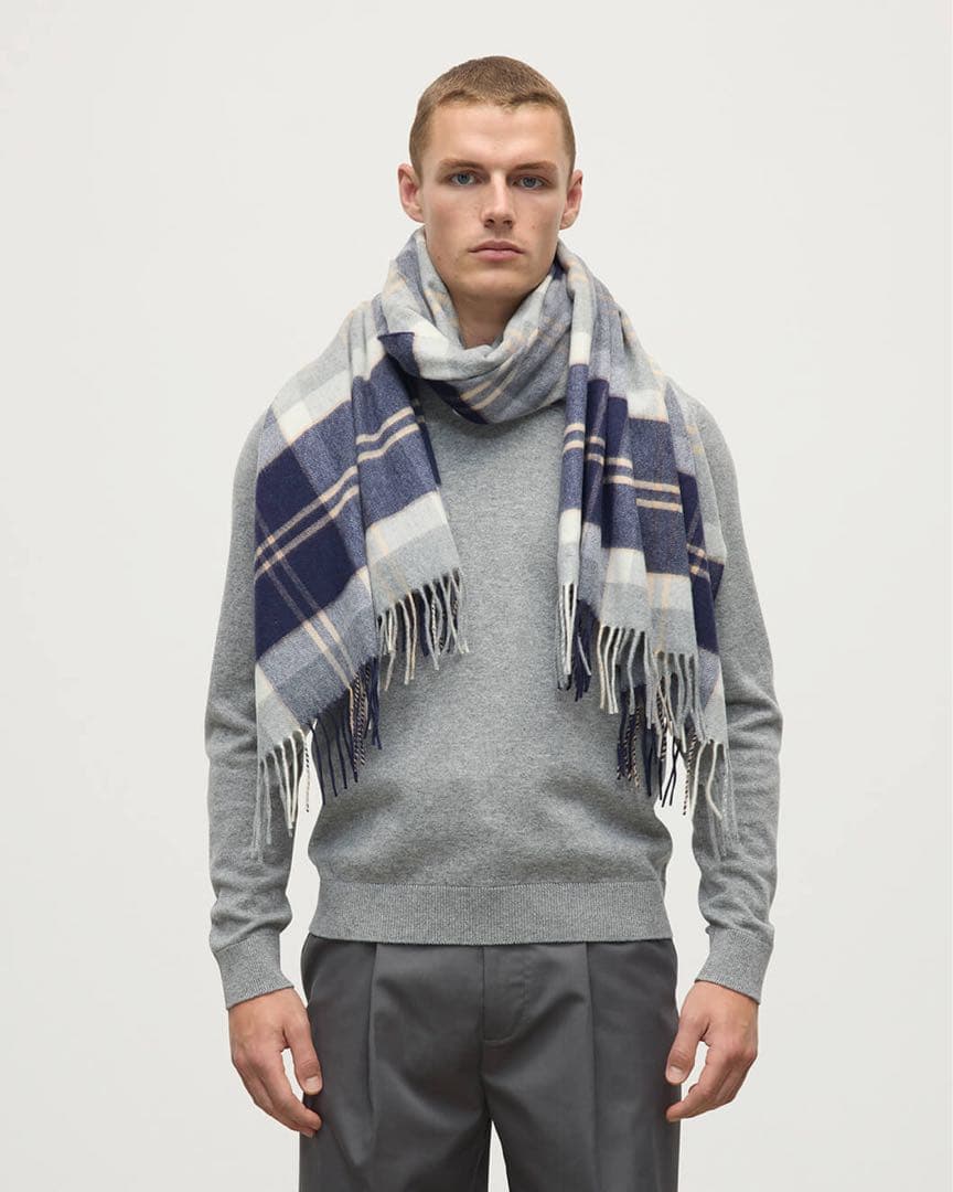 ジョンストンズ✳︎カシミヤ100%大判ストール✳︎SilverBannockbane