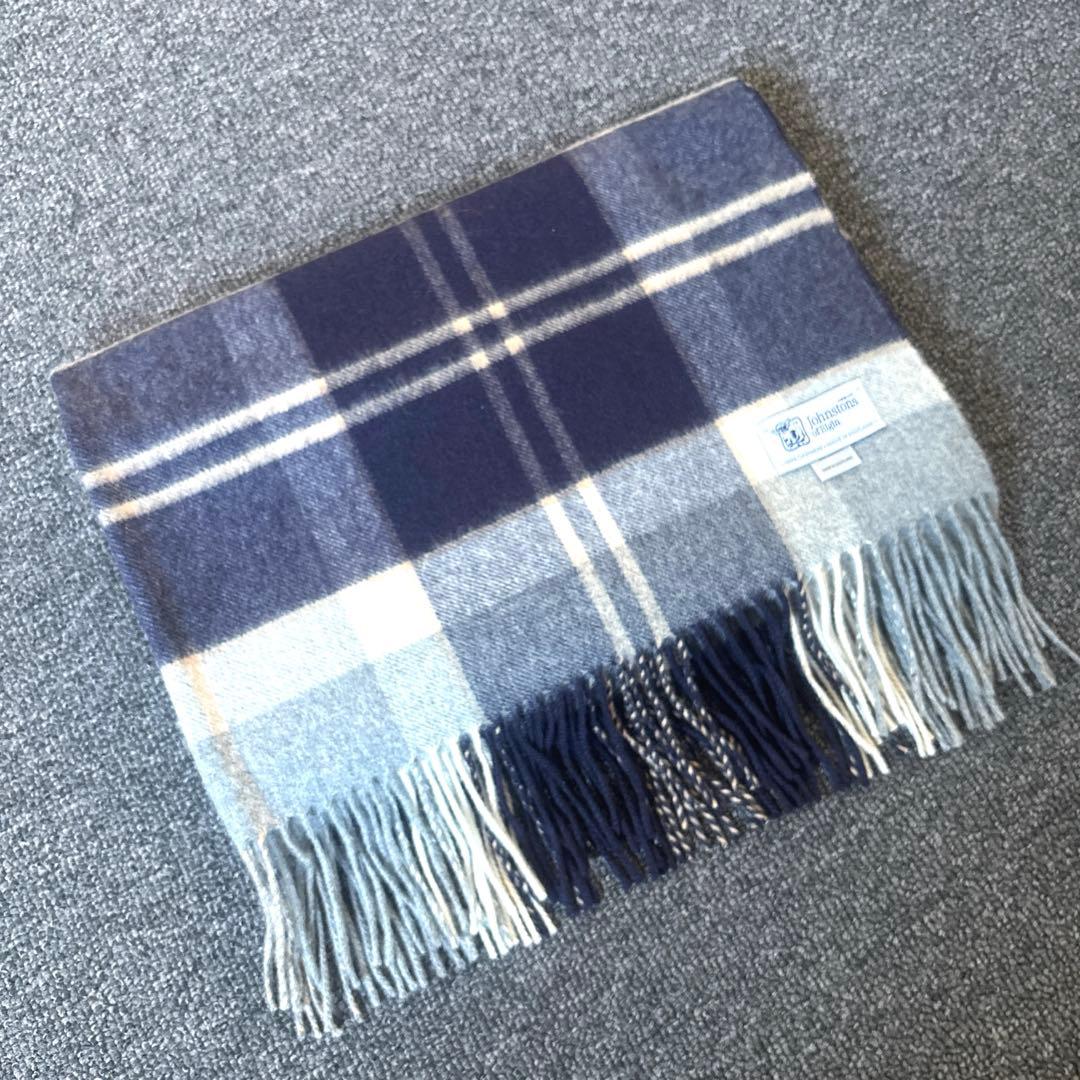 ジョンストンズ✳︎カシミヤ100%大判ストール✳︎SilverBannockbane