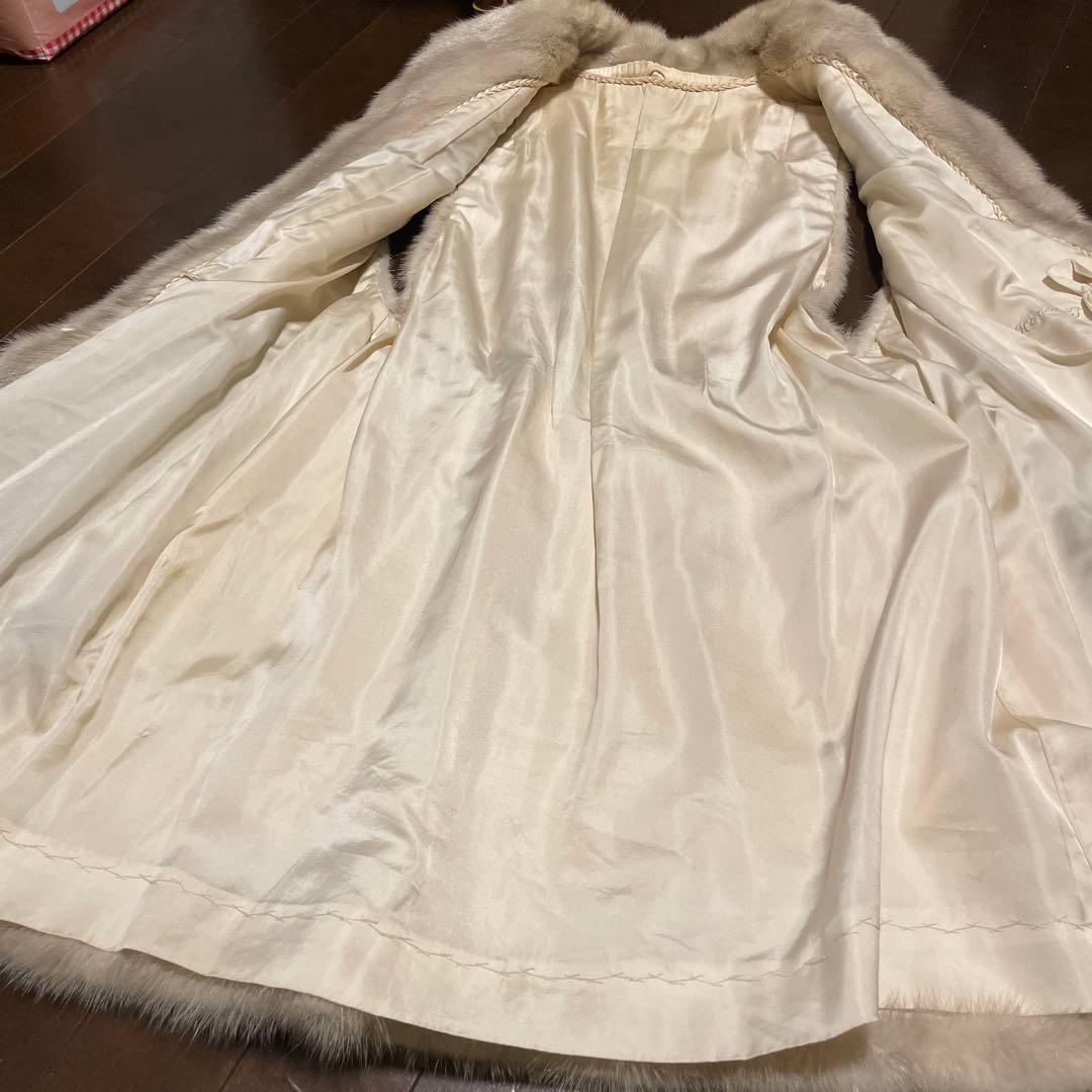 美品・最高級ヴァイオレットミンクファージレミドル・ロング丈 ノーカラー