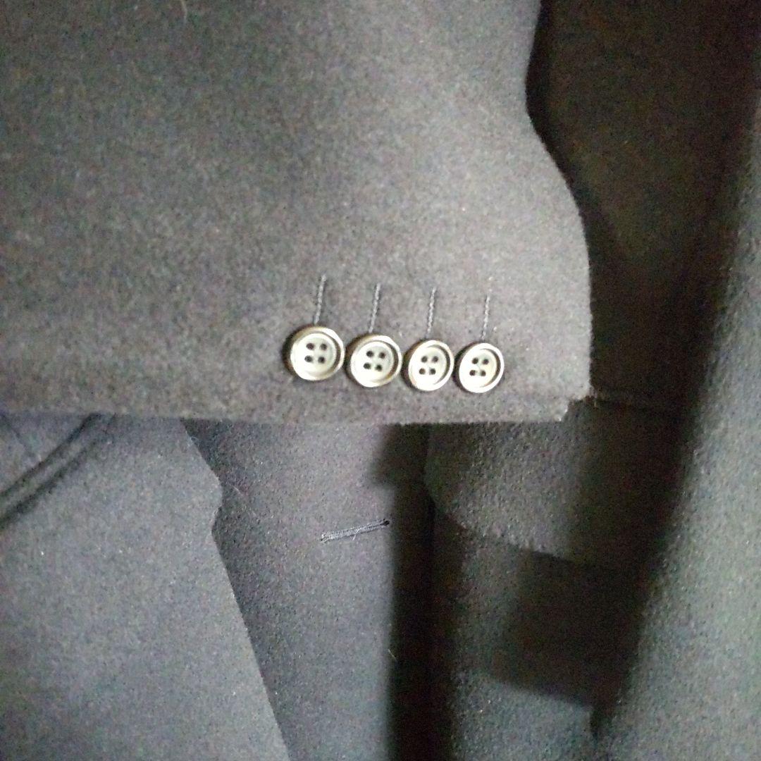 Aquascutum 黒 ダブルブレスト チェスターコート ウール100%