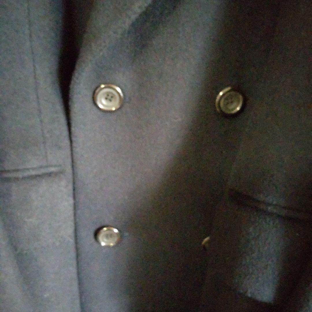 Aquascutum 黒 ダブルブレスト チェスターコート ウール100%