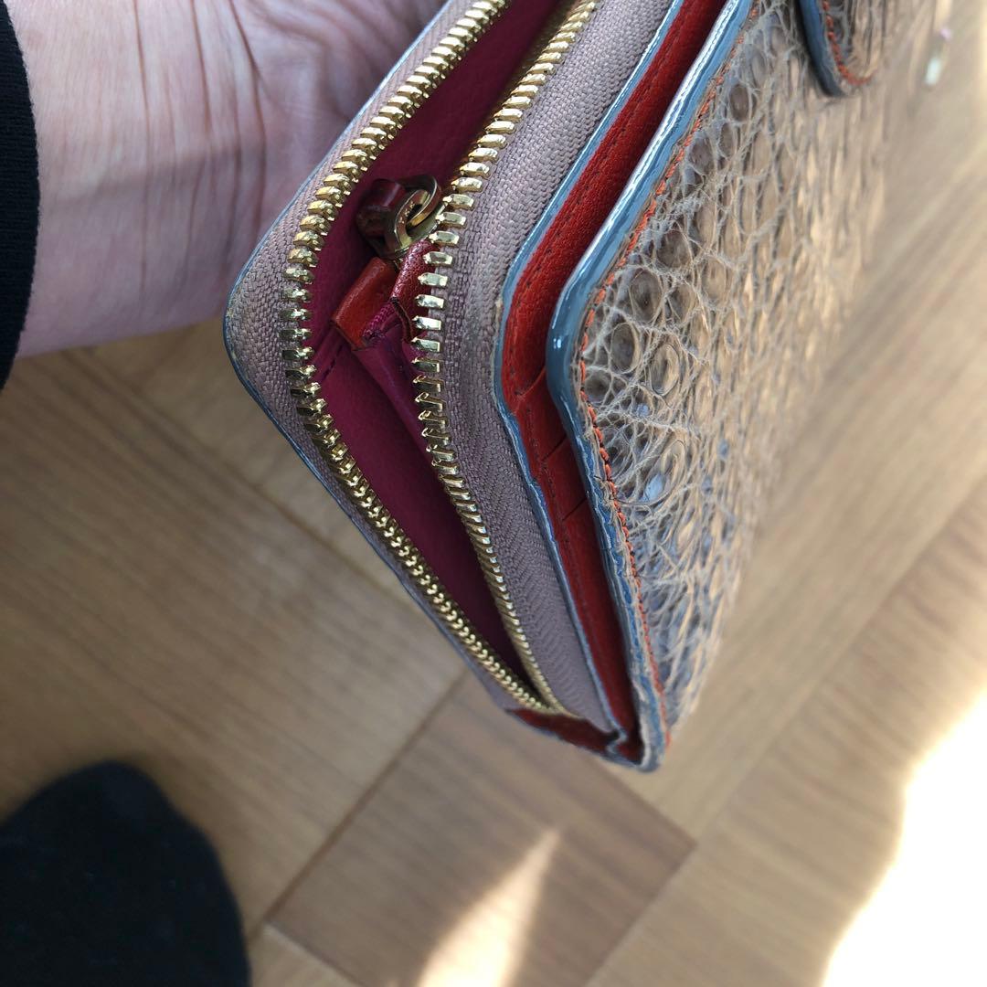 チビナイル　CIVINILE クロコダイルレザー長財布 タッセル付き