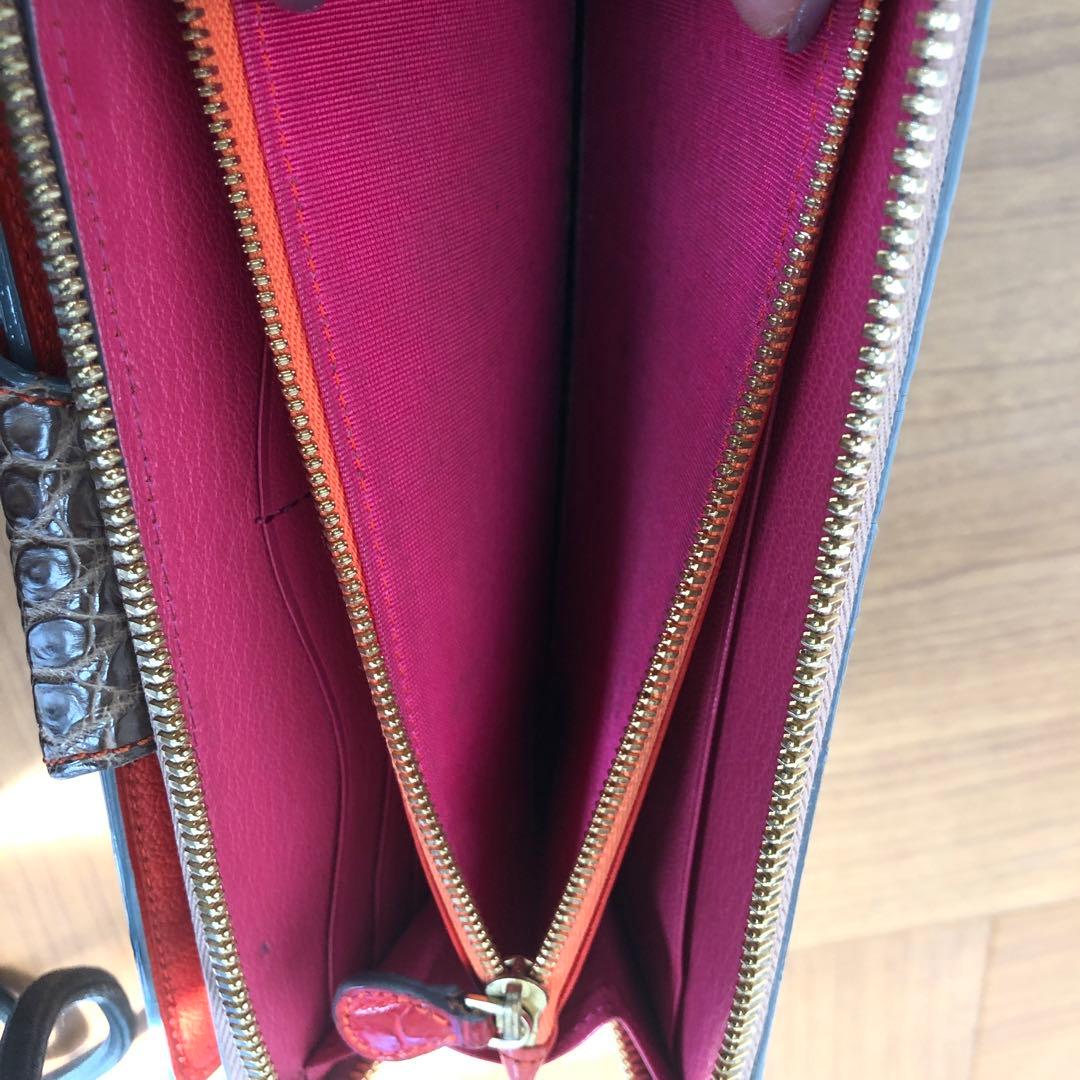 チビナイル　CIVINILE クロコダイルレザー長財布 タッセル付き