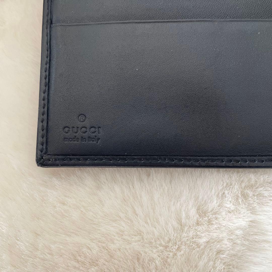 美品 ‪☆ GUCCI ブラック Wホック GGキャンバス レザー 二つ折り財布
