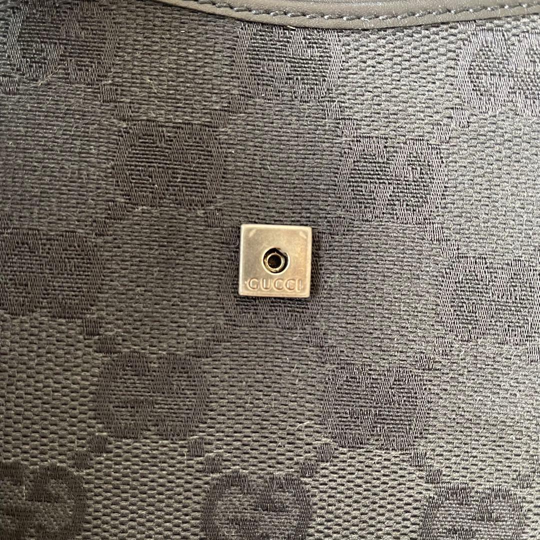 美品 ‪☆ GUCCI ブラック Wホック GGキャンバス レザー 二つ折り財布