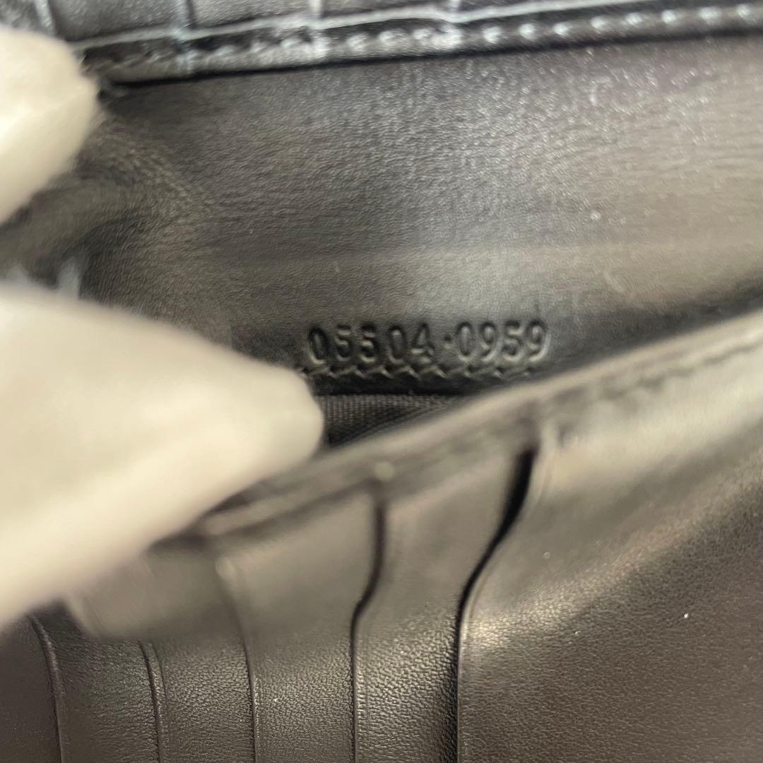 美品 ‪☆ GUCCI ブラック Wホック GGキャンバス レザー 二つ折り財布