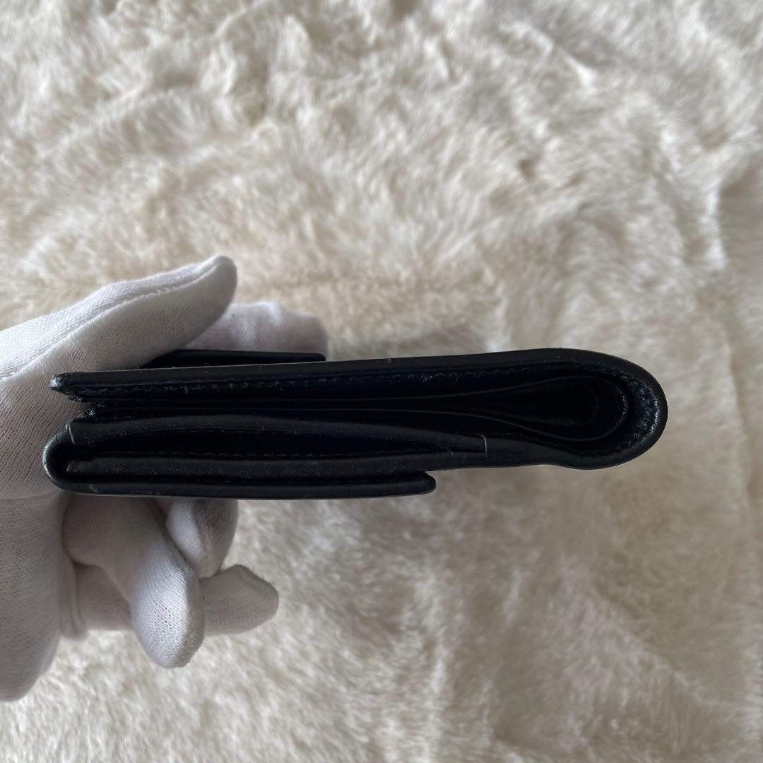 美品 ‪☆ GUCCI ブラック Wホック GGキャンバス レザー 二つ折り財布