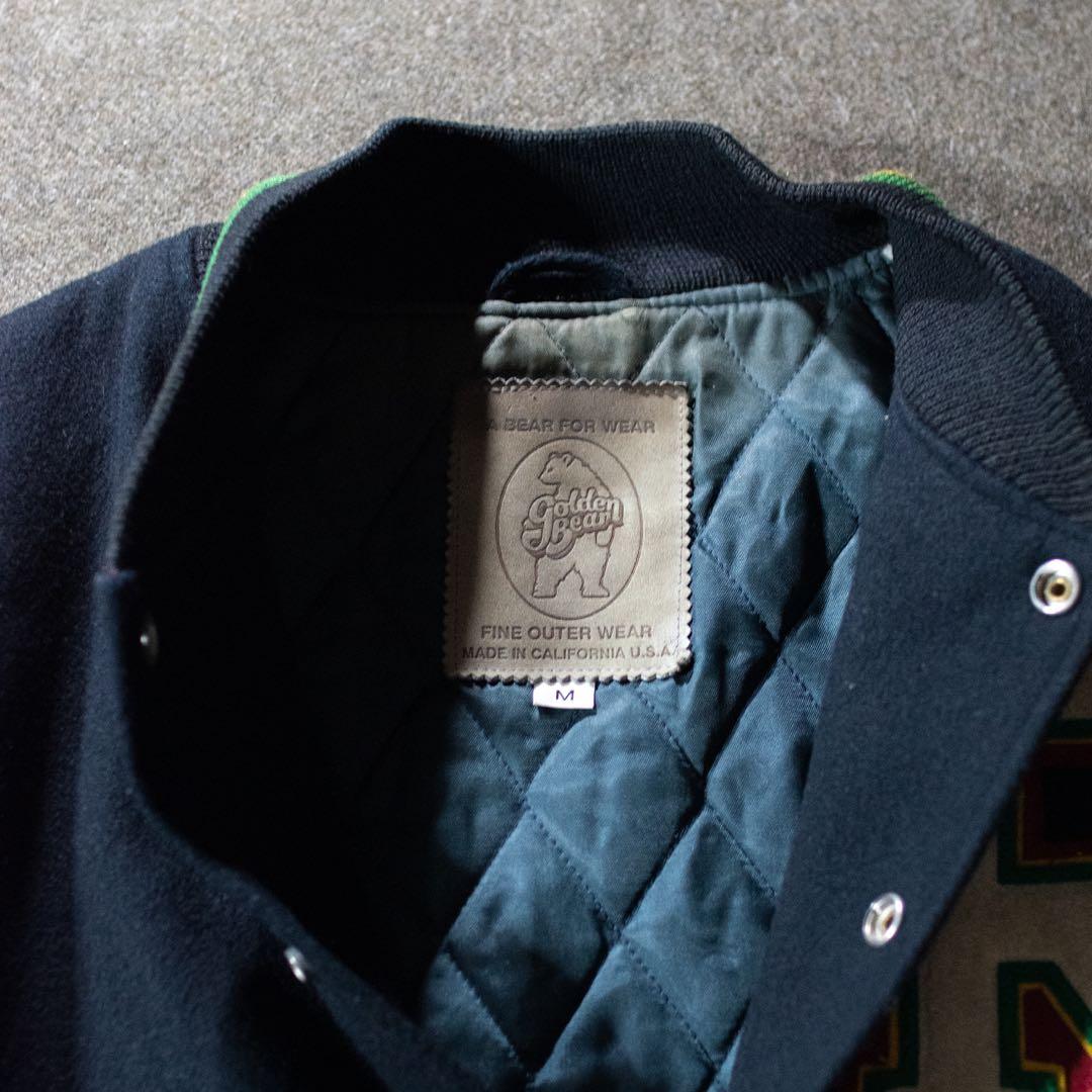 80s 90s USA製　Golden Bear ラスタカラー　スタジャン M
