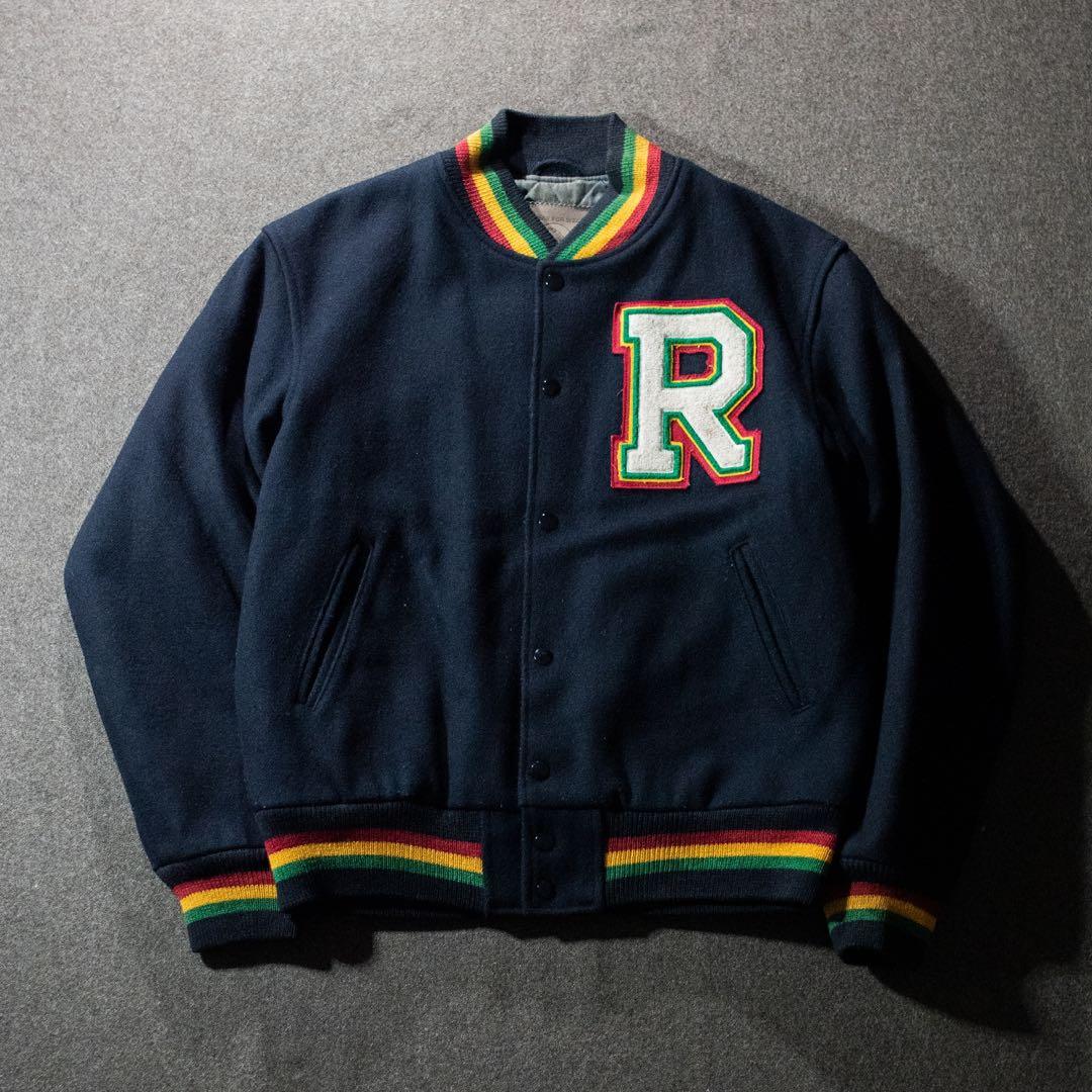 80s 90s USA製　Golden Bear ラスタカラー　スタジャン M