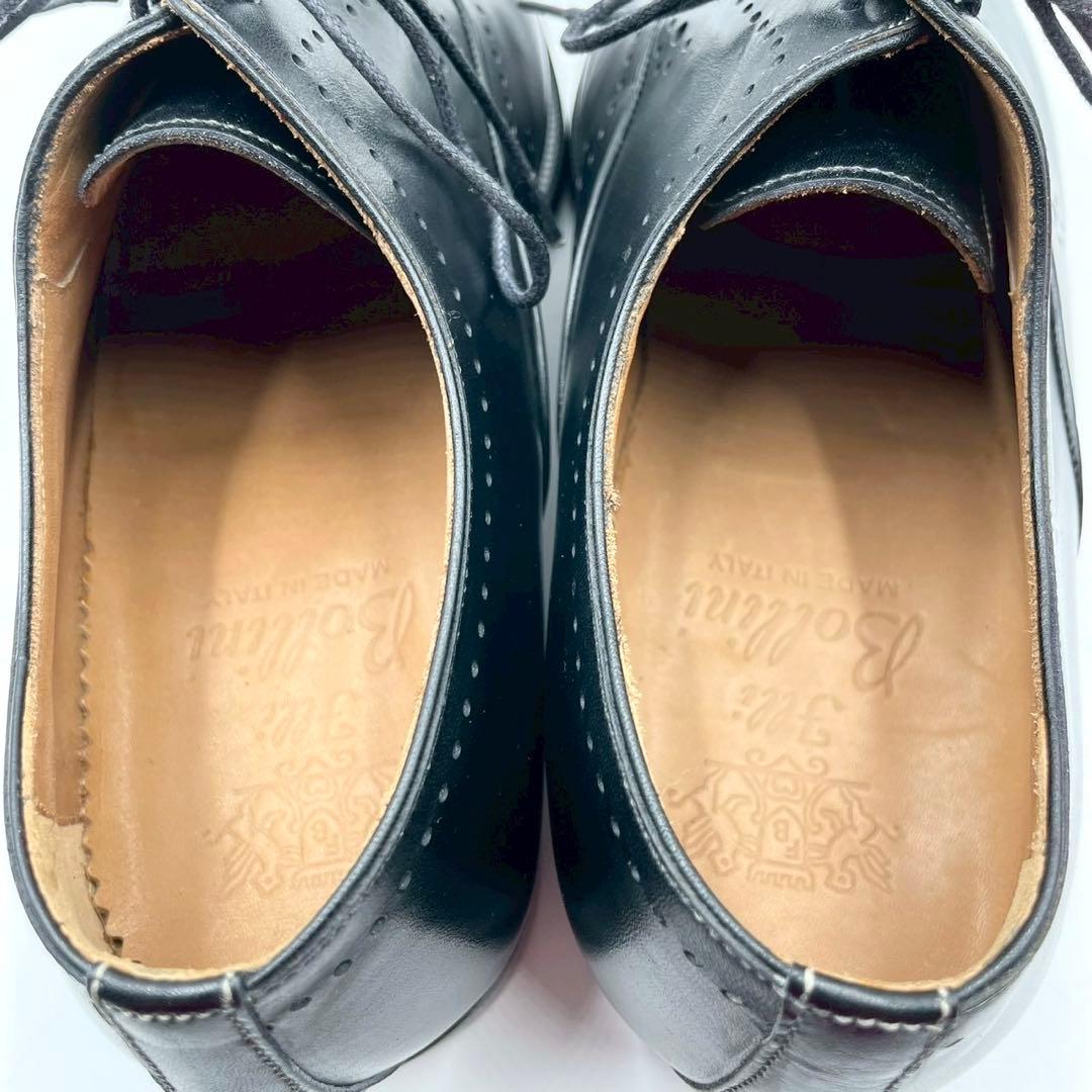 ボリーニ ドレスシューズ プレーントゥ 内羽根 黒 38 本革 Y1482