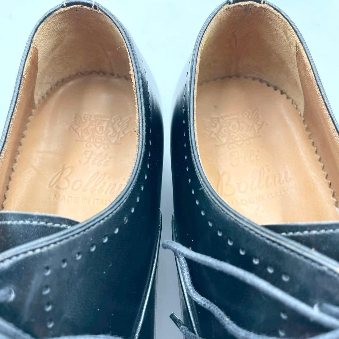 ボリーニ ドレスシューズ プレーントゥ 内羽根 黒 38 本革 Y1482