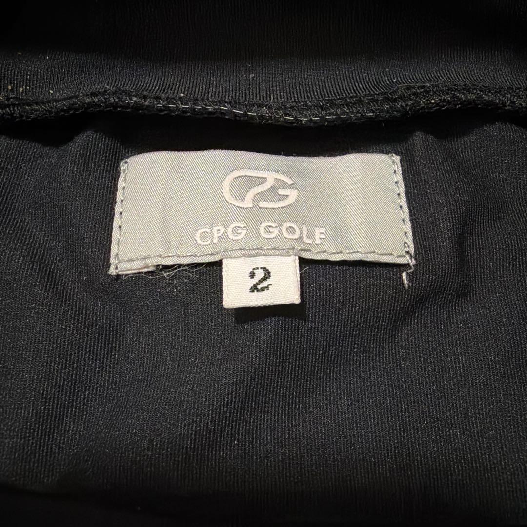 【美品】CPG GOLF メンズ ゴルフ 半袖 モックネック ブラック