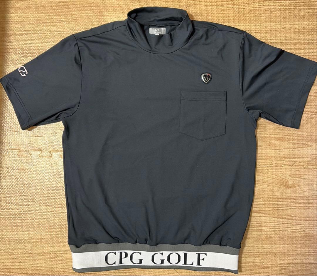 【美品】CPG GOLF メンズ ゴルフ 半袖 モックネック ブラック