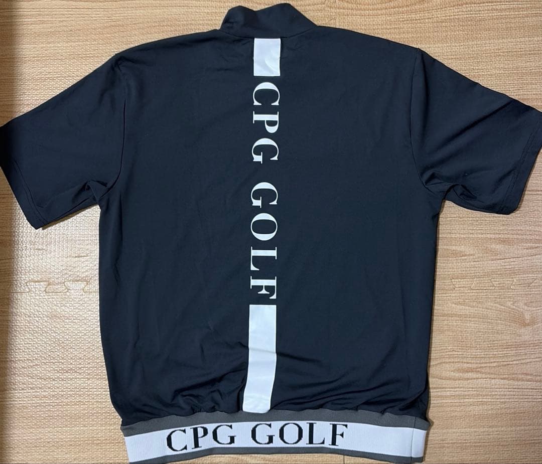 【美品】CPG GOLF メンズ ゴルフ 半袖 モックネック ブラック