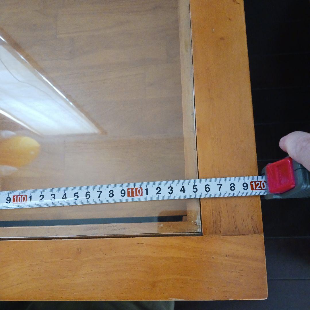 木製センターテーブル ガラス天板