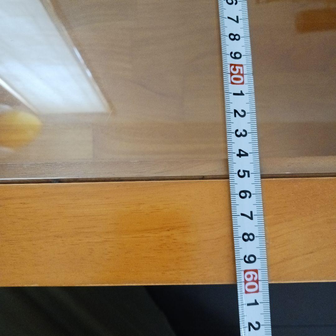 木製センターテーブル ガラス天板