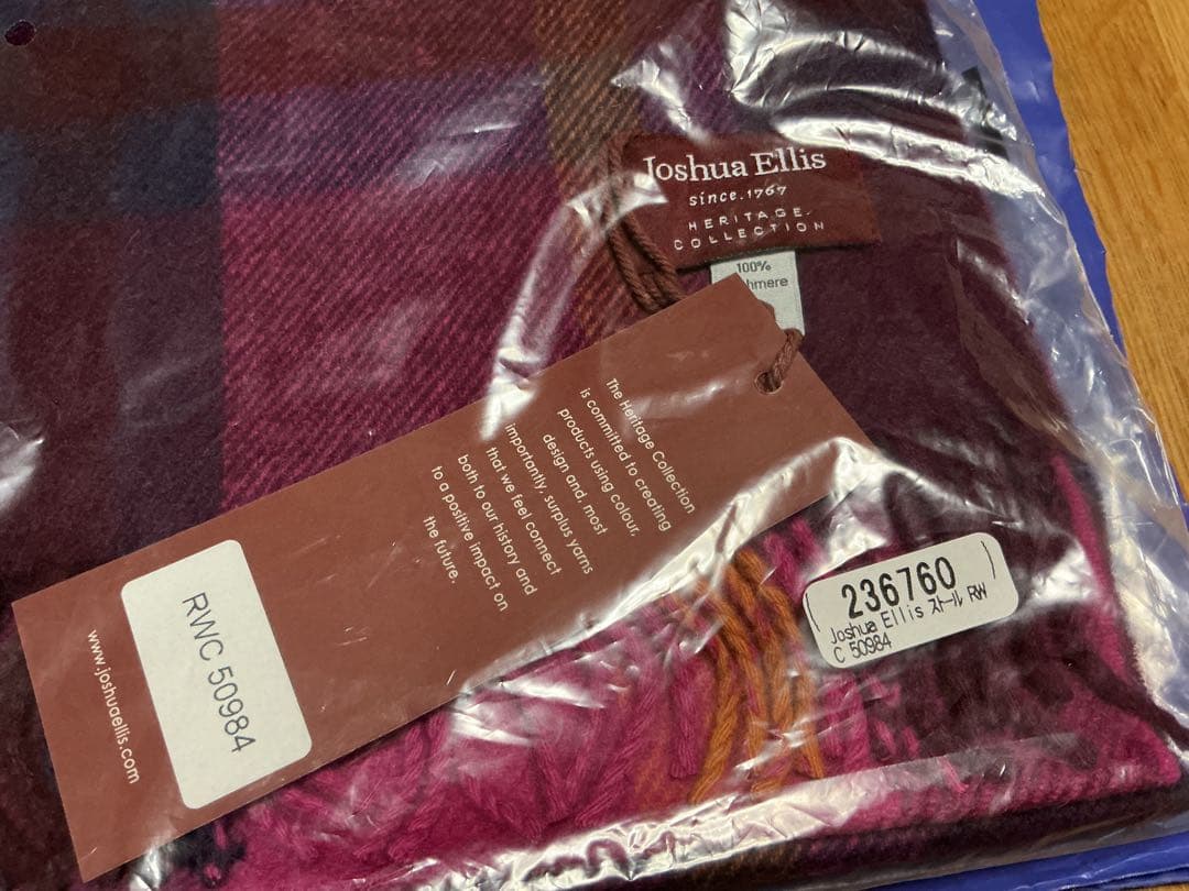 Joshua Ellis マフラー カシミア100%