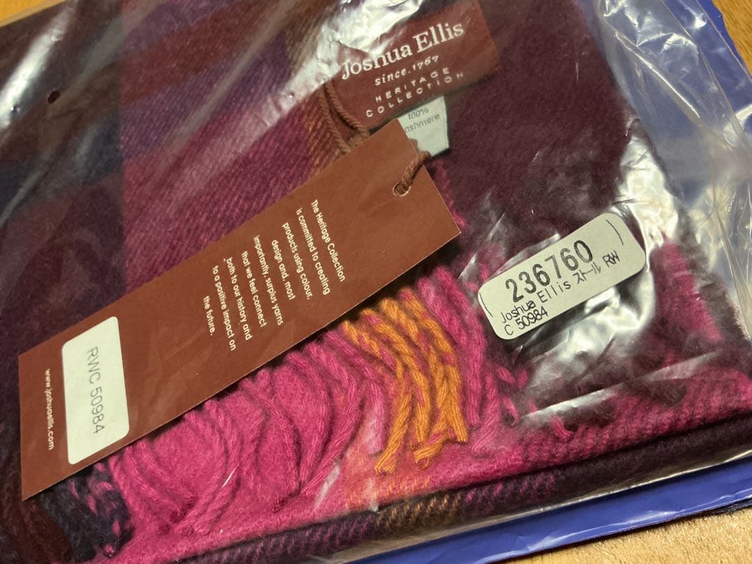 Joshua Ellis マフラー カシミア100%