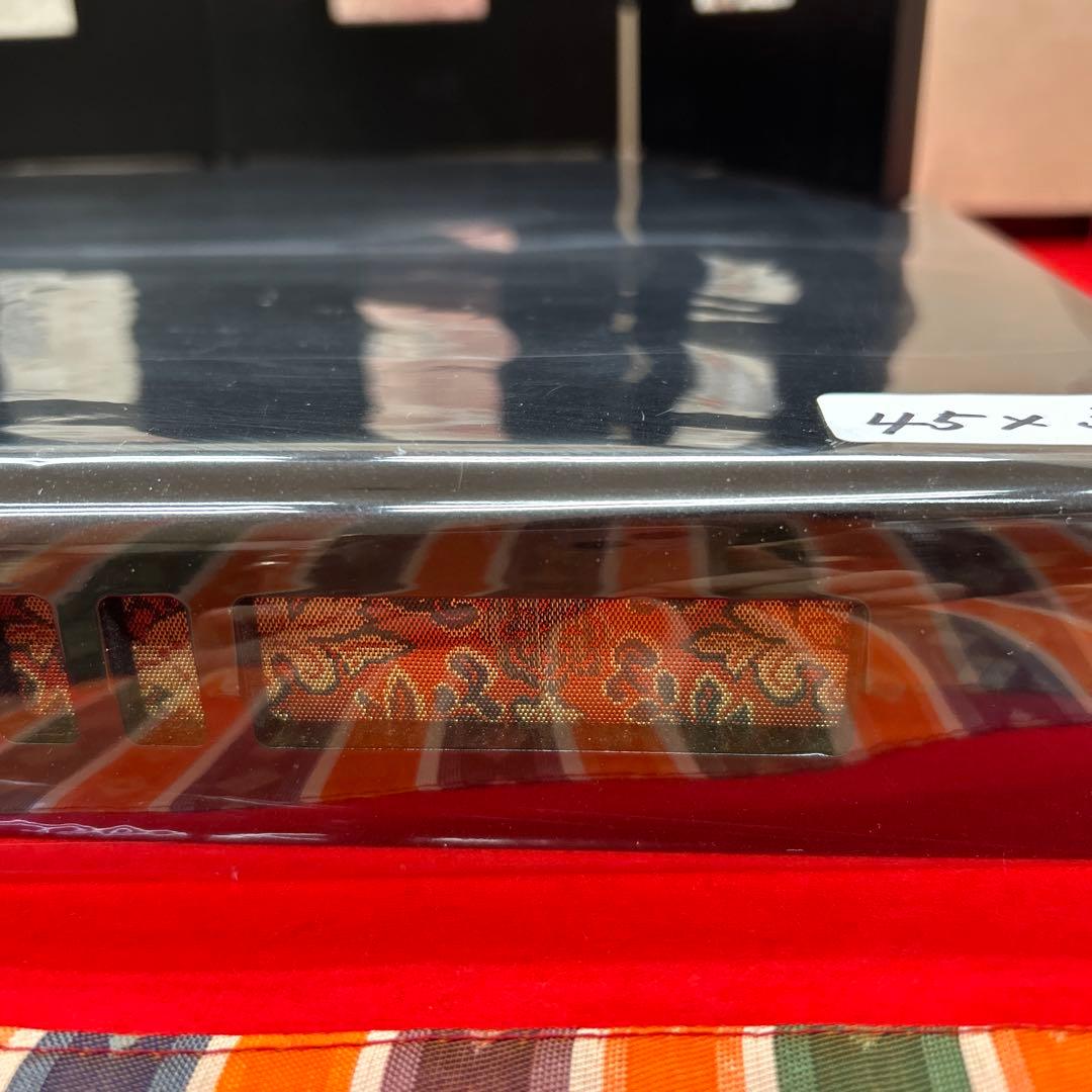 【348】ひな祭り 黒い木製飾り台 と屏風p