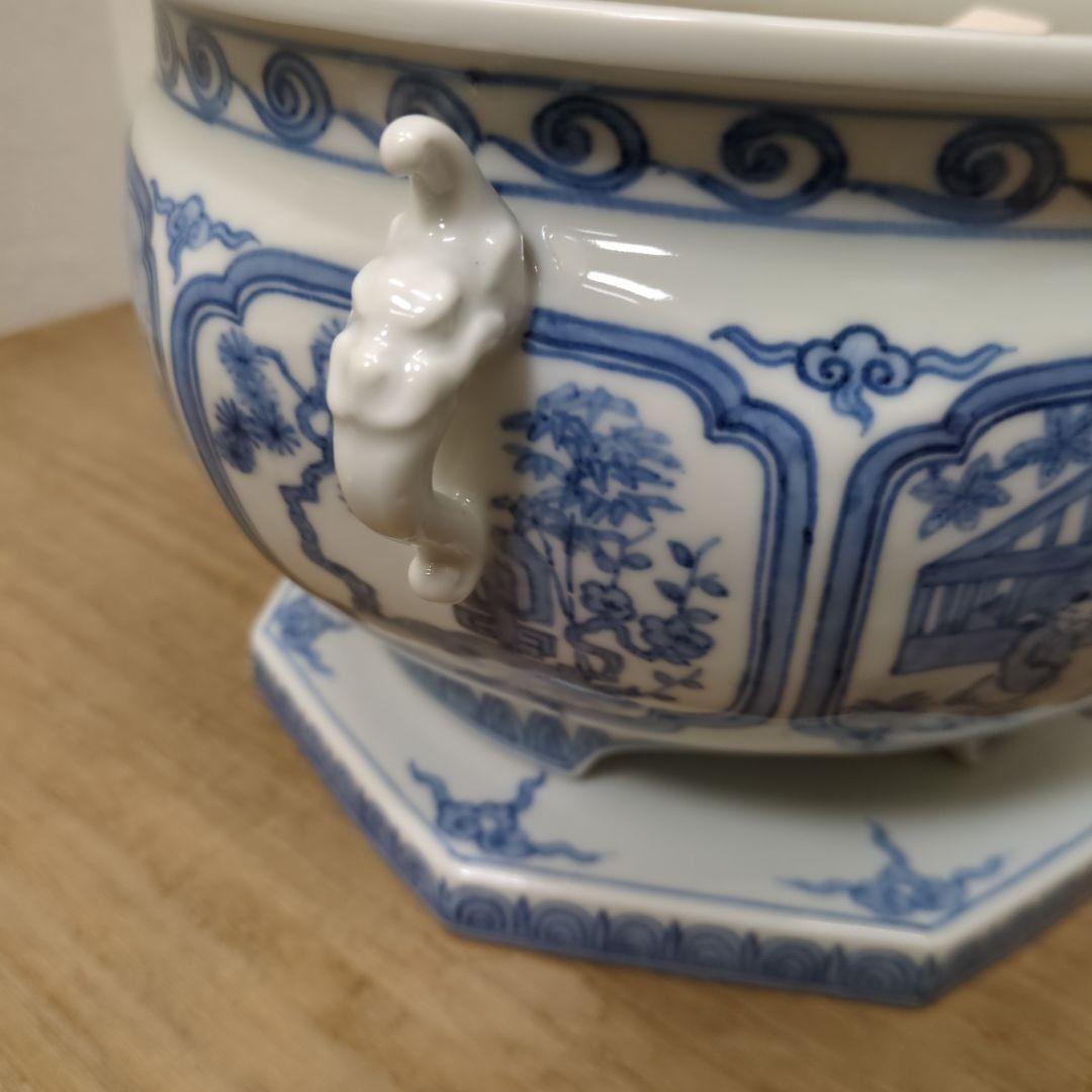 瓶掛　青白磁 　灰　五徳　敷板付き　茶道具　煎茶道具　火鉢