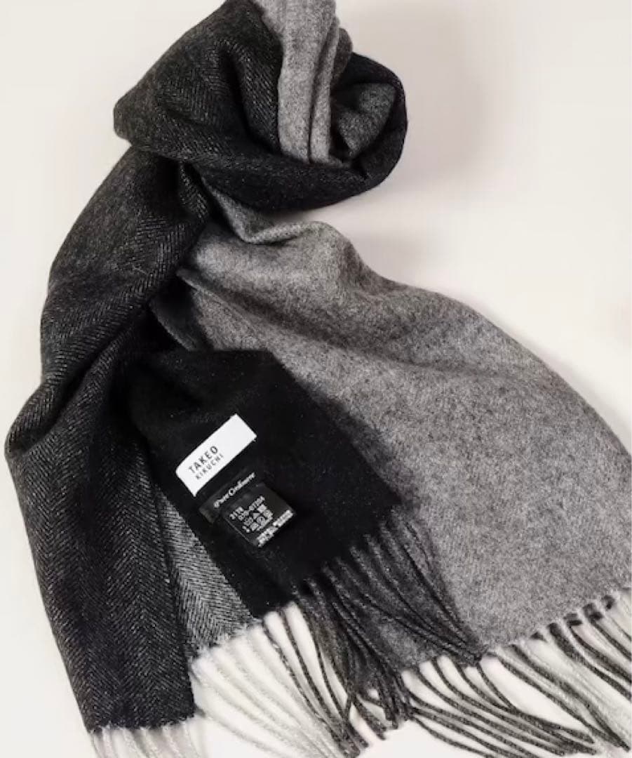 TAKEO KIKUCHI【洗えるカシミヤ】4面パネル マフラー