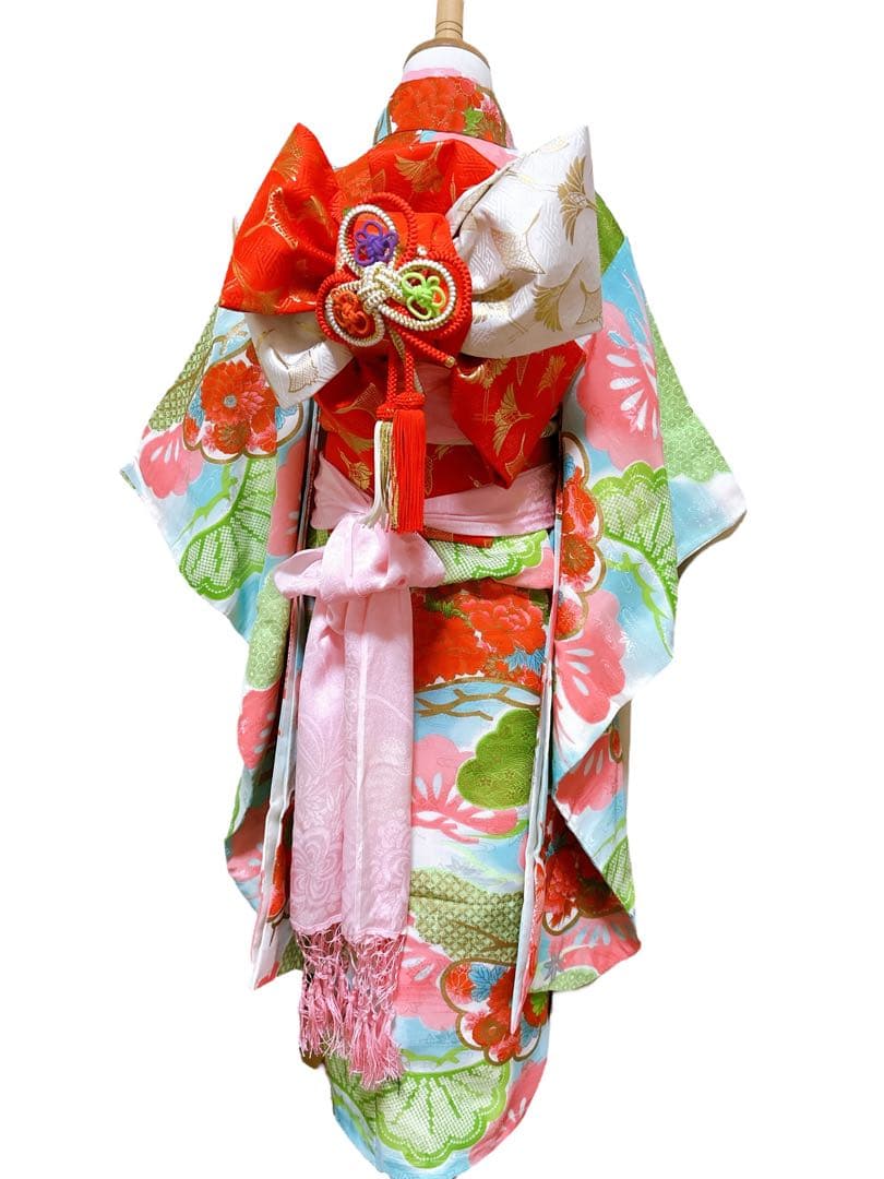 5歳から小さめ7歳♡七五三　女の子　フルセット　一式　レトロ着物　アンティーク