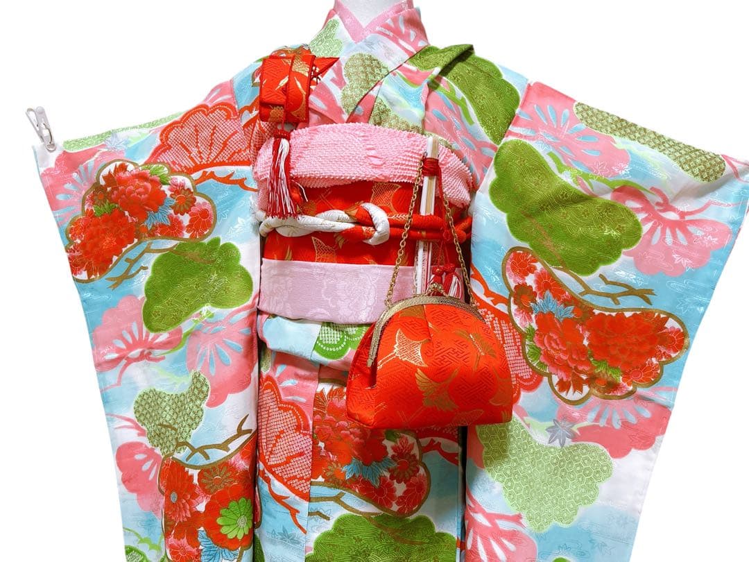 5歳から小さめ7歳♡七五三　女の子　フルセット　一式　レトロ着物　アンティーク