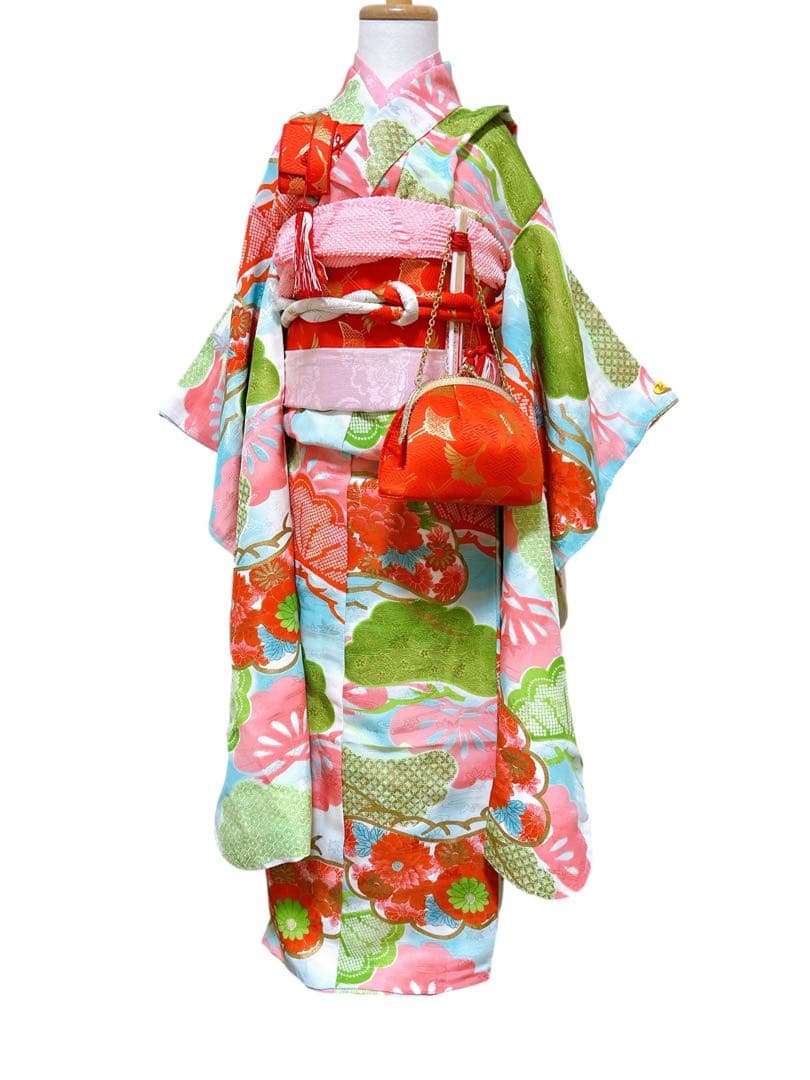 5歳から小さめ7歳♡七五三　女の子　フルセット　一式　レトロ着物　アンティーク