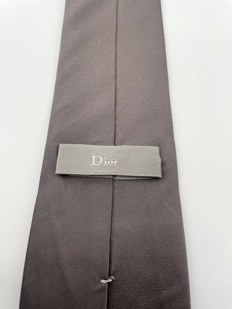 美品 ディオールオム ネクタイ ハイブランド 無地 ブラウン エディ期 希少