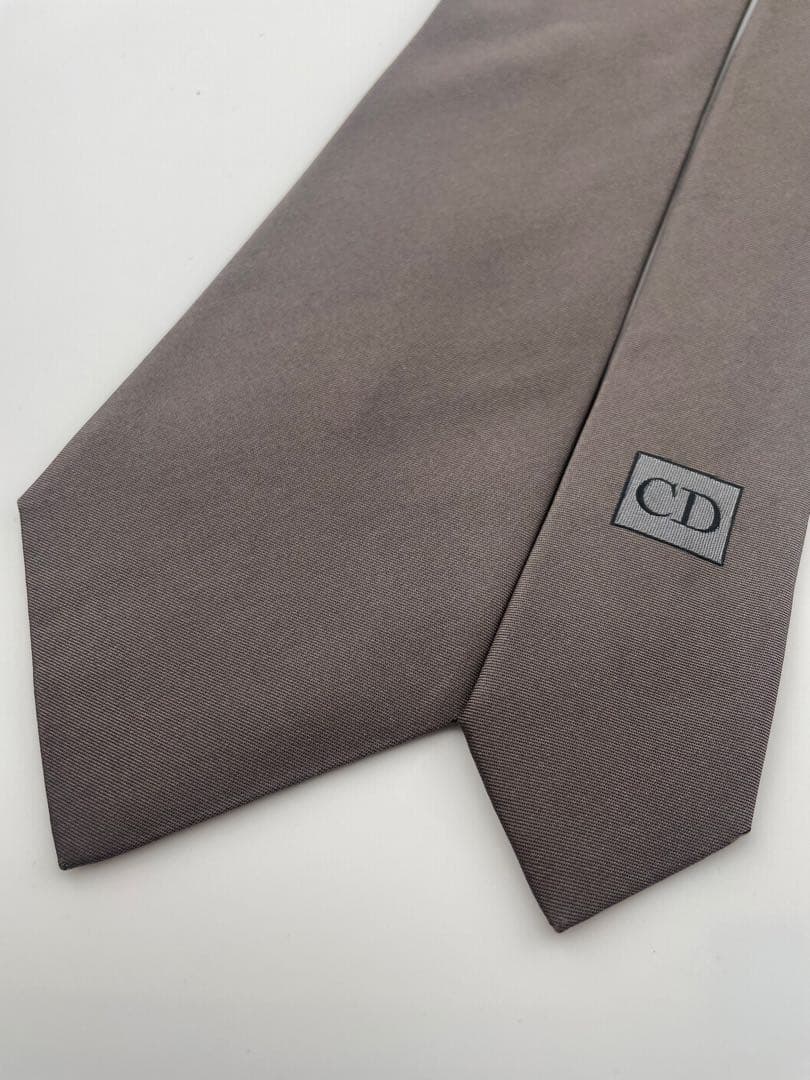 美品 ディオールオム ネクタイ ハイブランド 無地 ブラウン エディ期 希少